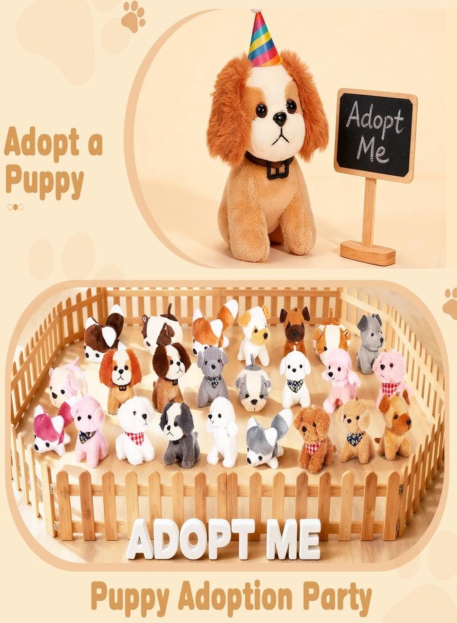 Niceup 24PCS Small Dog Stuffed Animals Kids Class Valentine's Day Gift Plush Bulk Puppy Stocking Stuffer Birthday Party Favors Pet Paw Adoption Classroom Dog Puppy Toys Doll for Party Goodie Bag - Image 2